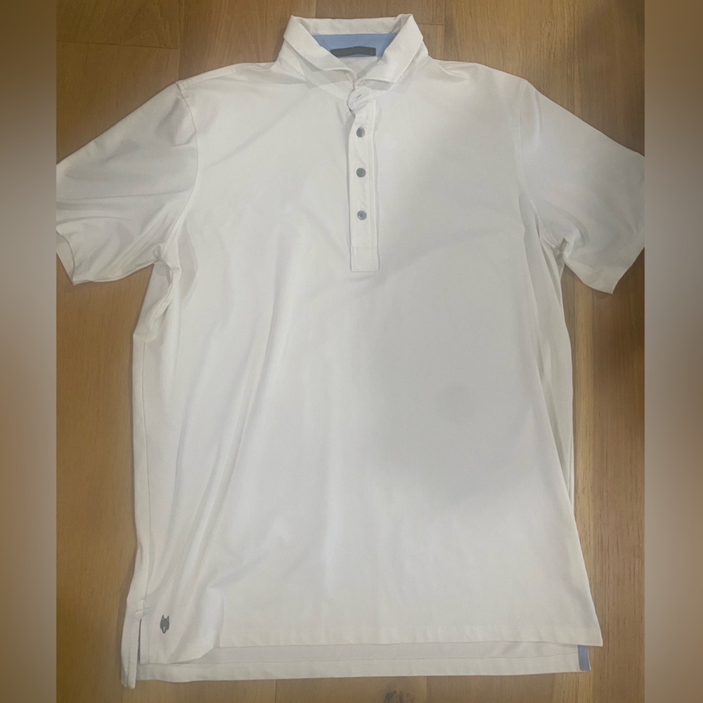 Greyson Men's White Golf Polo Shirt with Gleneagles logo on sleeve size L GUC